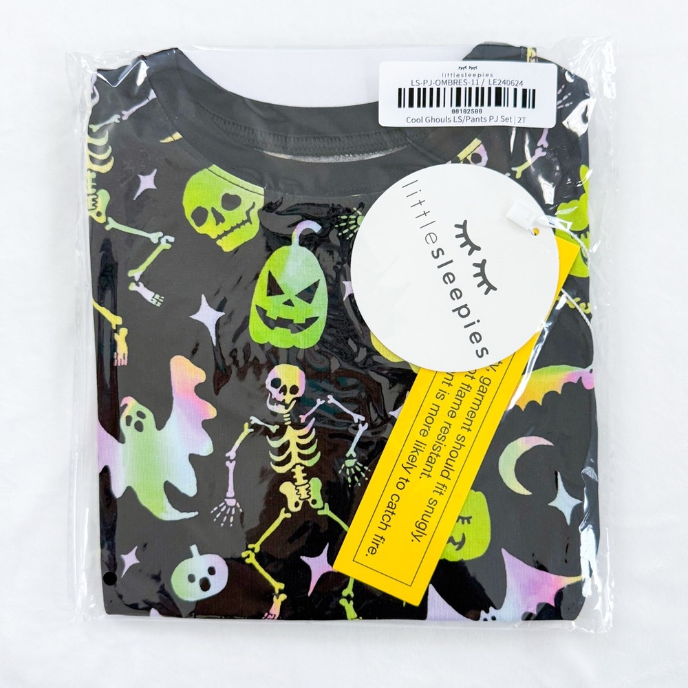 Little Sleepies Cool Ghouls Long Sleeve Bamboo Pajama Set 2T NWT NIB